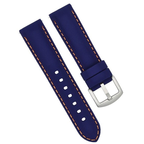 22MM Premium Blue Silicone Replacement Watch Band Quick Release - Picture 1 of 4